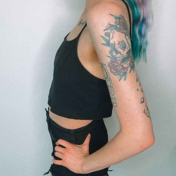 Divided H&M Black Crop Tank Top - Picture 2 of 5